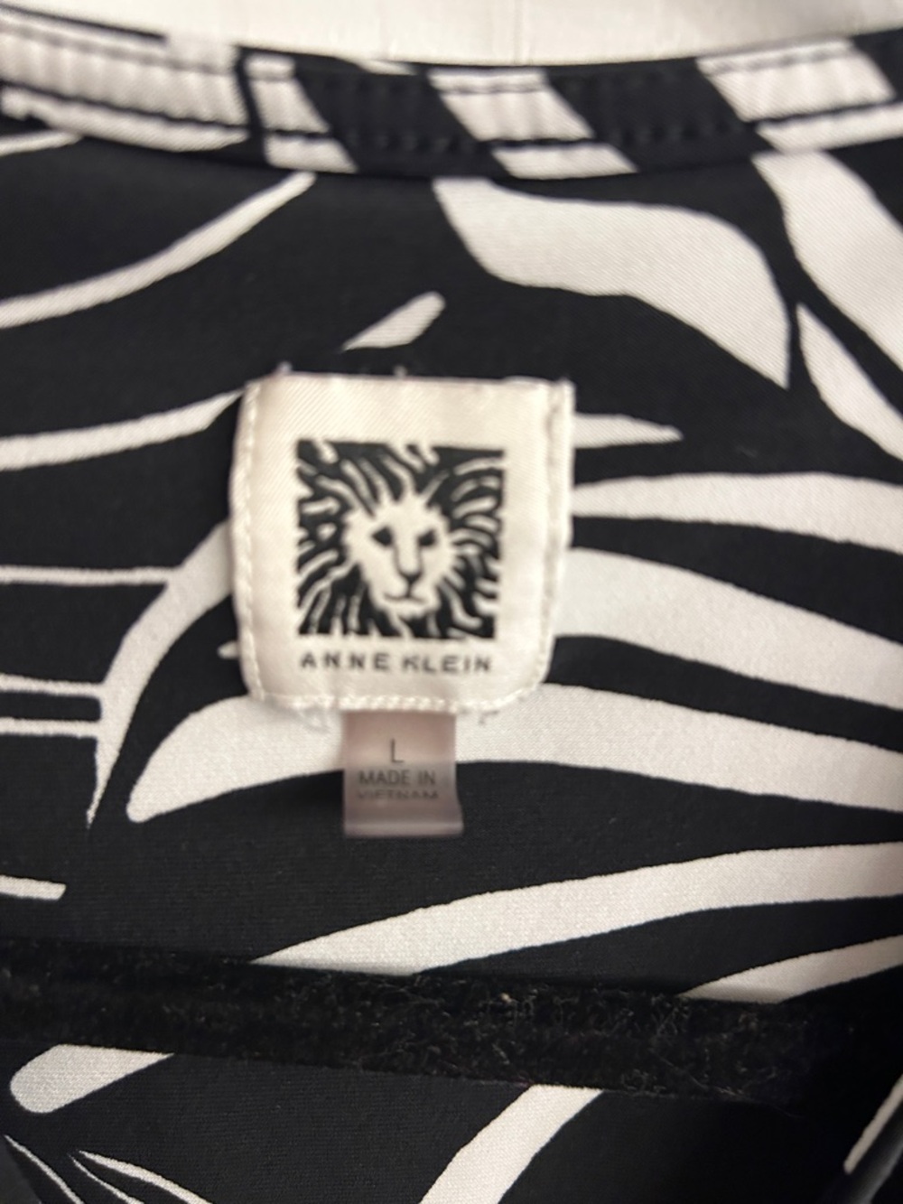 Anne Klein Black and White Floral Wrap Midi Dress - Picture 2 of 4